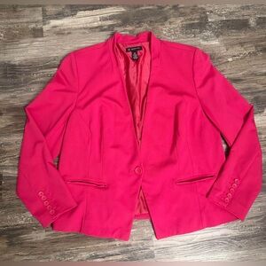 INC International Concepts Women’s Fuchsia One-Button Blazer Jacket Size 2X